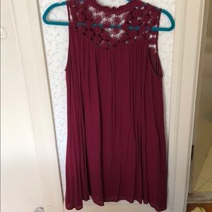 Maroon dress with floral cutout